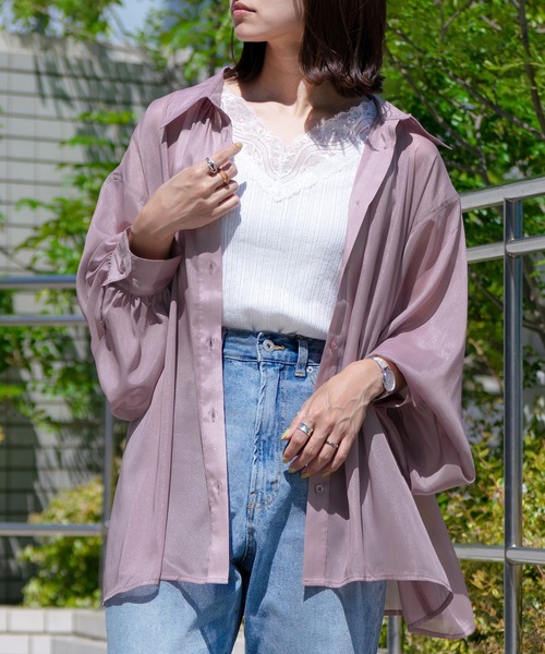 PairPair（ペアペア）の「キララメシアーシャツ（シャツ/ブラウス・レディース・グレイッシュブルー/ライトパープル/アイボリー・FREE）」の16枚目の写真