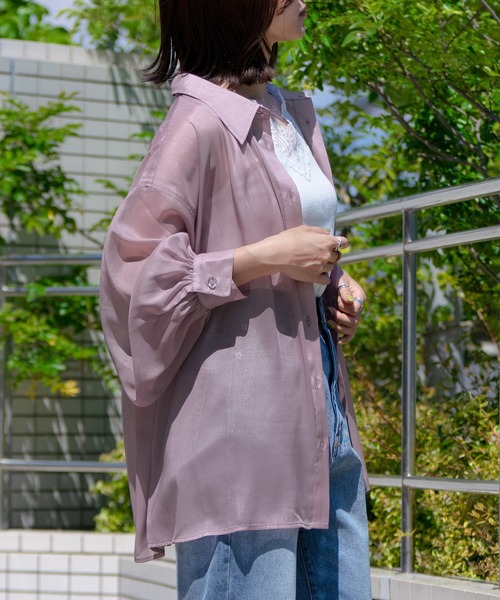 PairPair（ペアペア）の「キララメシアーシャツ（シャツ/ブラウス・レディース・グレイッシュブルー/ライトパープル/アイボリー・FREE）」の10枚目の写真