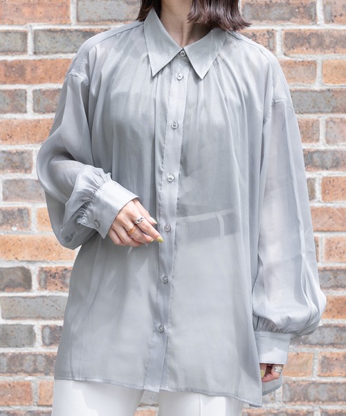 PairPair（ペアペア）の「キララメシアーシャツ（シャツ/ブラウス・レディース・グレイッシュブルー/ライトパープル/アイボリー・FREE）」の22枚目の写真