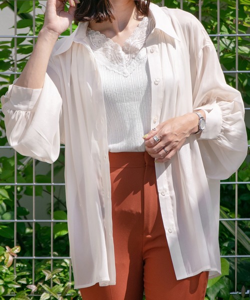 PairPair（ペアペア）の「キララメシアーシャツ（シャツ/ブラウス・レディース・グレイッシュブルー/ライトパープル/アイボリー・FREE）」の21枚目の写真