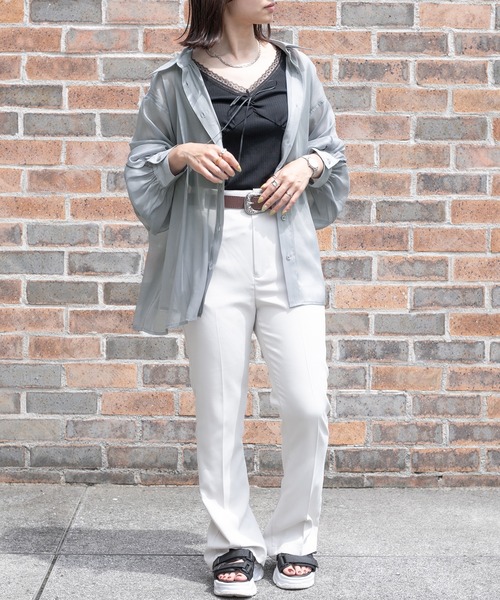 PairPair（ペアペア）の「キララメシアーシャツ（シャツ/ブラウス・レディース・グレイッシュブルー/ライトパープル/アイボリー・FREE）」の20枚目の写真