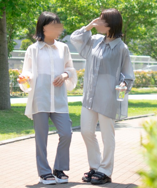 PairPair（ペアペア）の「キララメシアーシャツ（シャツ/ブラウス・レディース・グレイッシュブルー/ライトパープル/アイボリー・FREE）」の12枚目の写真