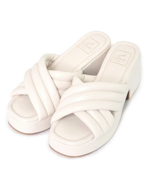 Alley by w closet(アリーバイダブルクローゼット)の「【Alley】ぷっくりクロスミュール(サンダル・レディース・ホワイト/ブラック/イエロー・M/L)」の18枚目の写真