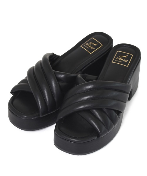 Alley by w closet(アリーバイダブルクローゼット)の「【Alley】ぷっくりクロスミュール(サンダル・レディース・ホワイト/ブラック/イエロー・M/L)」の19枚目の写真