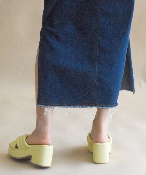 Alley by w closet(アリーバイダブルクローゼット)の「【Alley】ぷっくりクロスミュール(サンダル・レディース・ホワイト/ブラック/イエロー・M/L)」の14枚目の写真