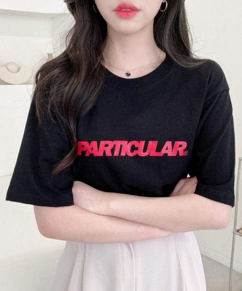 TOEASY(トゥイージー)の「『TOEASY/トゥイージー』particular Lettering short-sleeved T-shirt/英字レタリング 半袖Tシャツ(Tシャツ/カットソー・レディース・ブラック/ブルー/ホワイト・FREE)」の12枚目の写真