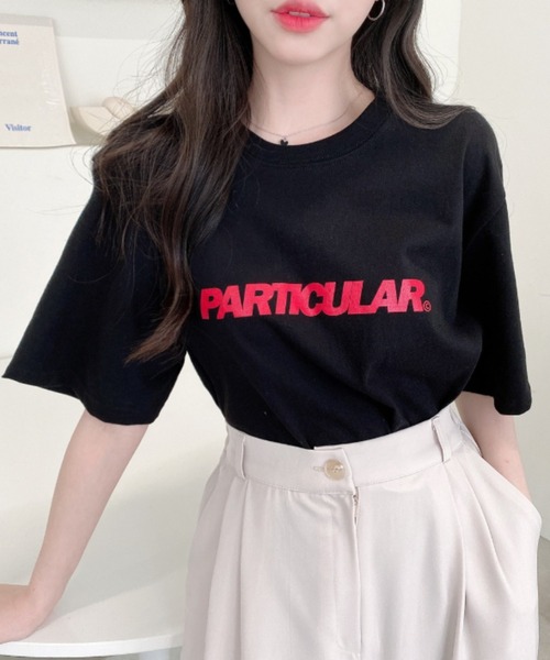 TOEASY(トゥイージー)の「『TOEASY/トゥイージー』particular Lettering short-sleeved T-shirt/英字レタリング 半袖Tシャツ(Tシャツ/カットソー・レディース・ブラック/ブルー/ホワイト・FREE)」の13枚目の写真