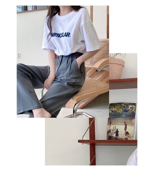 TOEASY(トゥイージー)の「『TOEASY/トゥイージー』particular Lettering short-sleeved T-shirt/英字レタリング 半袖Tシャツ(Tシャツ/カットソー・レディース・ブラック/ブルー/ホワイト・FREE)」の4枚目の写真