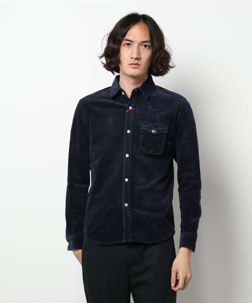 KRIFF MAYER（クリフメイヤー）の「ストレッチコーデュロイシャツ（シャツ/ブラウス・メンズ・ベージュ/ネイビー/カーキ/グリーン/ロイヤルブルー・MEDIUM/LARGE/X-LARGE/SMALL）」の4枚目の写真