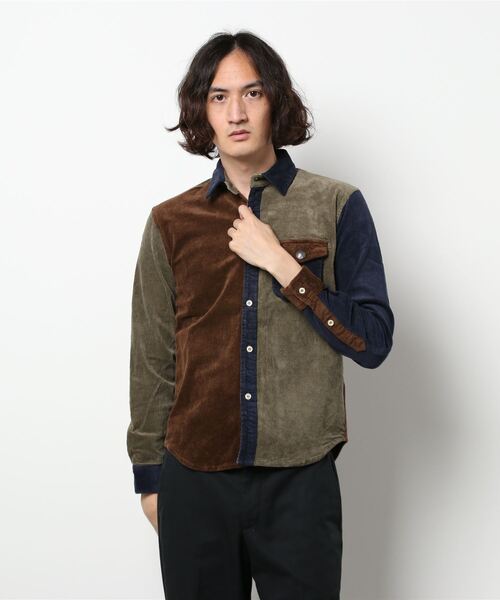 KRIFF MAYER（クリフメイヤー）の「ストレッチコーデュロイシャツ（シャツ/ブラウス・メンズ・ベージュ/ネイビー/カーキ/グリーン/ロイヤルブルー・MEDIUM/LARGE/X-LARGE/SMALL）」の2枚目の写真