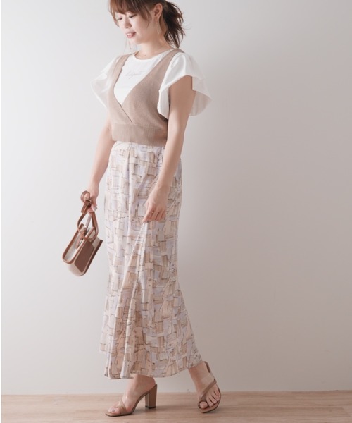 Lilipetit(リリプティ)の「【Lilipetit×Rina】パネル柄マーメイドロングスカート(スカート・レディース・グレー/ピンク・M/L)」の5枚目の写真
