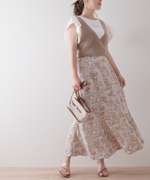 Lilipetit(リリプティ)の「【Lilipetit×Rina】パネル柄マーメイドロングスカート(スカート・レディース・グレー/ピンク・M/L)」の14枚目の写真
