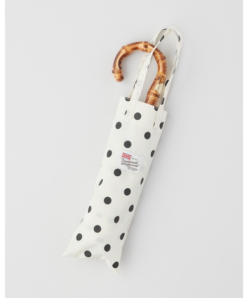 Traditional Weatherwear（トラディショナルウェザーウェア）の「FOLDING BAMBOO MINI（折りたたみ傘・レディース・ブラック×ホワイト/ホワイト系その他・F）」の6枚目の写真