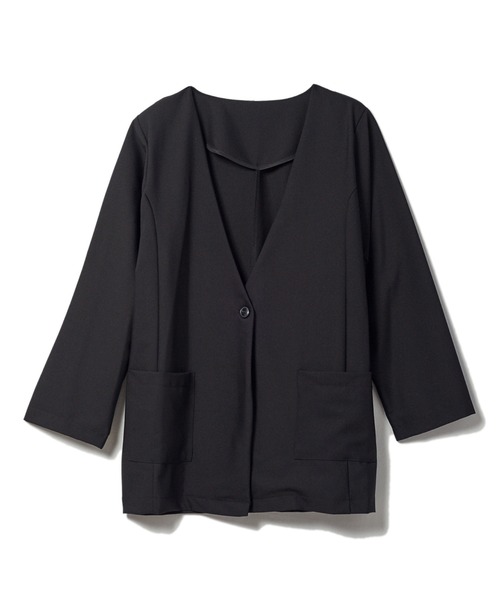 CLEARIMPRESSION (クリアインプレッション)の「ノーカラージャケット(ノーカラージャケット・レディース・ブラック/モカ・フリー)」の13枚目の写真