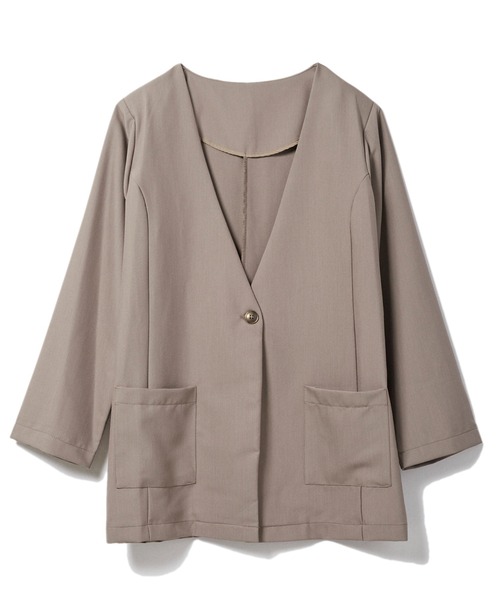 CLEARIMPRESSION (クリアインプレッション)の「ノーカラージャケット(ノーカラージャケット・レディース・ブラック/モカ・フリー)」の6枚目の写真