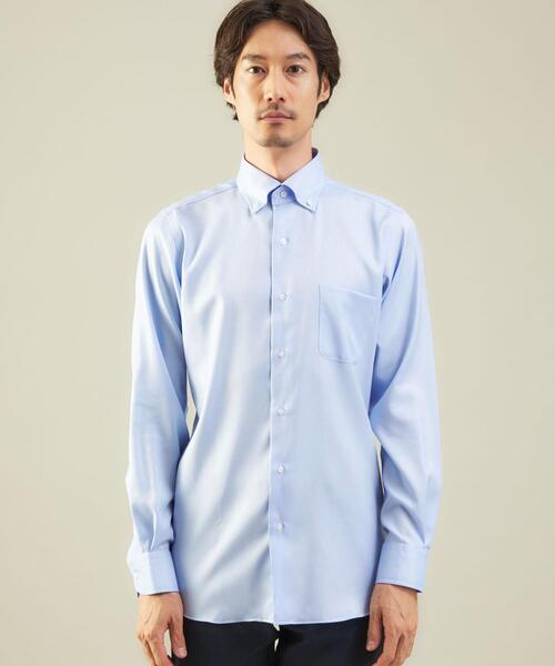 green label relaxing（グリーンレーベルリラクシング）の「＜green label relaxing＞Cロイヤルオックス スリム ショートボタンダウン ドレスシャツ -イージーアイロン-（ビジネスシャツ・メンズ・ライトブルー/ホワイト・X-LARGE/SMALL/LARGE/MEDIUM）」の3枚目の写真