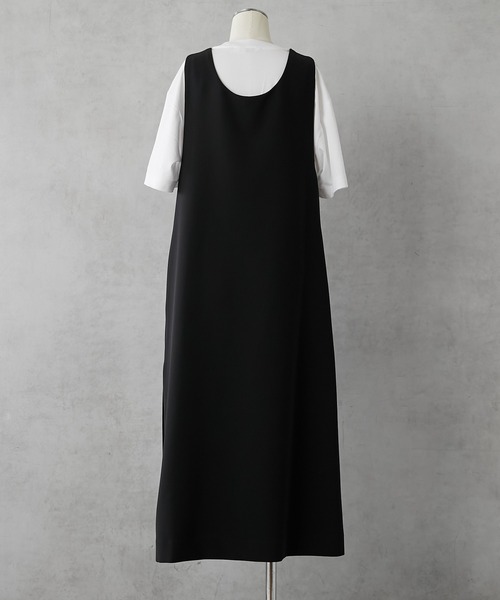 SUMi STYLE ボタンベスト風ワンピース ノースリーブ F ブラック 6ae714a7e81f399ba119b33500a2f1