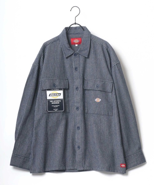 Dickies（ディッキーズ）の「Dickies/ディッキーズ ツイル オーバーサイズ ワークシャツ/CPOシャツ/シャツジャケット（シャツ/ブラウス・メンズ・ブラック/ベージュ/ブルー/ブルー系その他・M/L/XL）」の20枚目の写真