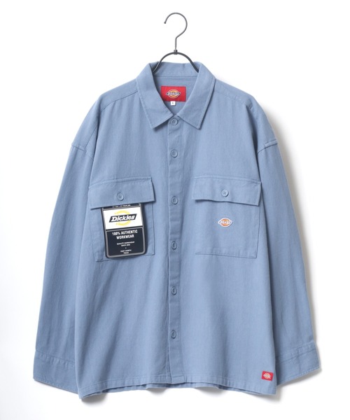 Dickies（ディッキーズ）の「Dickies/ディッキーズ ツイル オーバーサイズ ワークシャツ/CPOシャツ/シャツジャケット（シャツ/ブラウス・メンズ・ブラック/ベージュ/ブルー/ブルー系その他・M/L/XL）」の13枚目の写真