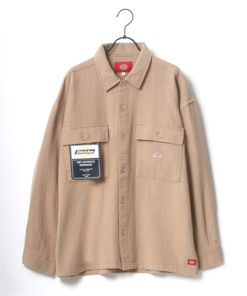 Dickies（ディッキーズ）の「Dickies/ディッキーズ ツイル オーバーサイズ ワークシャツ/CPOシャツ/シャツジャケット（シャツ/ブラウス・メンズ・ブラック/ベージュ/ブルー/ブルー系その他・M/L/XL）」の9枚目の写真