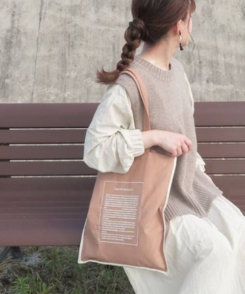 THEATRE PRODUCTS(シアタープロダクツ)の「【THEATRE PRODUCTS】WEARISTA ≪chicchimo≫ コラボトートバッグ(トートバッグ・レディース・ベージュ/ブラウン・FREE)」の2枚目の写真