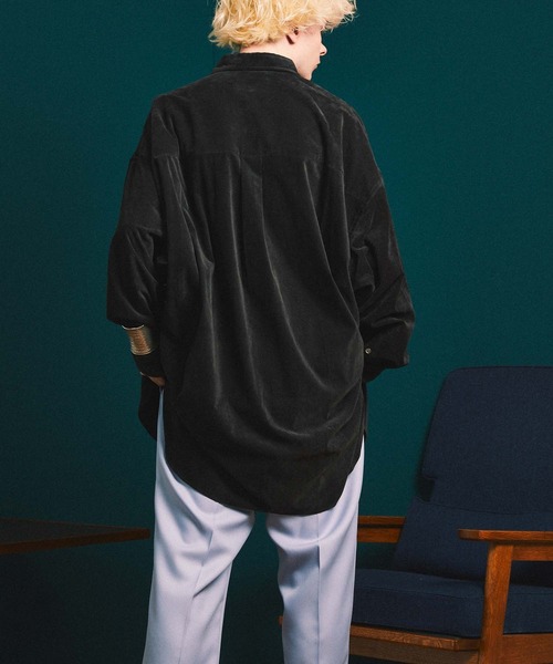 MAISON SPECIAL（メゾンスペシャル）の「《ユニセックスアイテム》シャンブレーベロアオーバーシャツコート 【MAISON SPECIAL/メゾンスペシャル】（シャツ/ブラウス・メンズ・ブラック/ピンク/オレンジ/ブルー/バーガンディー・0/1/2）」の13枚目の写真