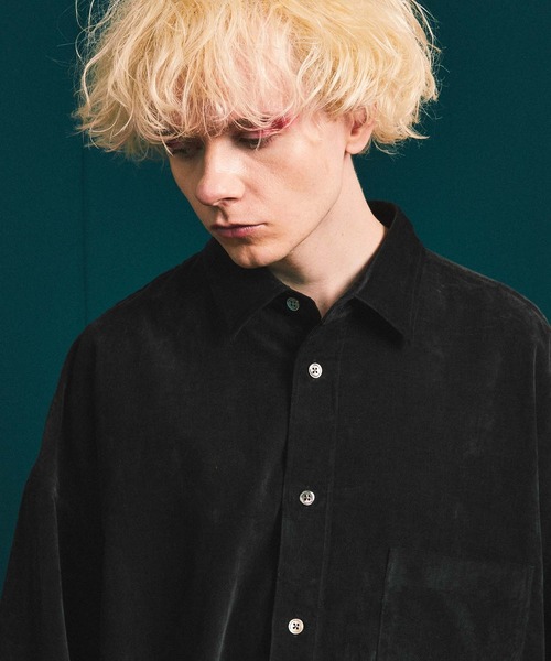 MAISON SPECIAL（メゾンスペシャル）の「《ユニセックスアイテム》シャンブレーベロアオーバーシャツコート 【MAISON SPECIAL/メゾンスペシャル】（シャツ/ブラウス・メンズ・ブラック/ピンク/オレンジ/ブルー/バーガンディー・0/1/2）」の19枚目の写真