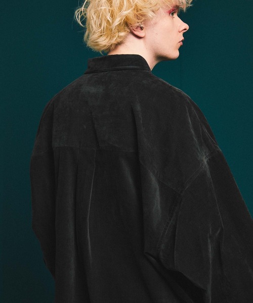 MAISON SPECIAL（メゾンスペシャル）の「《ユニセックスアイテム》シャンブレーベロアオーバーシャツコート 【MAISON SPECIAL/メゾンスペシャル】（シャツ/ブラウス・メンズ・ブラック/ピンク/オレンジ/ブルー/バーガンディー・0/1/2）」の15枚目の写真