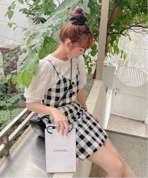 SONA（ソナ）の「SONYUNARA ブロックチェックビスチェ+スカート（スカート・レディース・ブラック・FREE）」の12枚目の写真