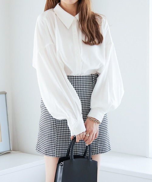 Heather(ヘザー)の「ピーチ起毛シャツ 237204(シャツ/ブラウス・レディース・ホワイト/アイボリー/ブラック・FREE)」の2枚目の写真