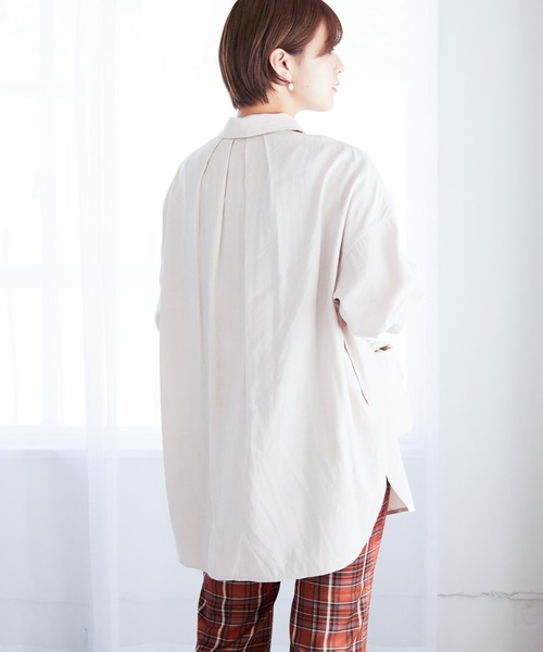 Heather(ヘザー)の「ピーチ起毛シャツ 237204(シャツ/ブラウス・レディース・ホワイト/アイボリー/ブラック・FREE)」の5枚目の写真