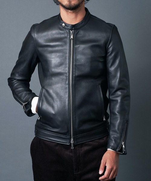 Magine(マージン)の「SHEEP LEATHER SINGLE RIDERS JKT シープレザー シングルライダース(ライダースジャケット・メンズ・ブラック・44/48/46)」の12枚目の写真