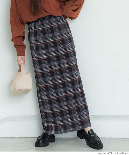 coca（coca）（コカ）の「＼＼新色登場／／チェック柄細プリーツスカート（スカート・レディース・ブラウン/イエロー/ブラック・ONE SIZE）」の10枚目の写真