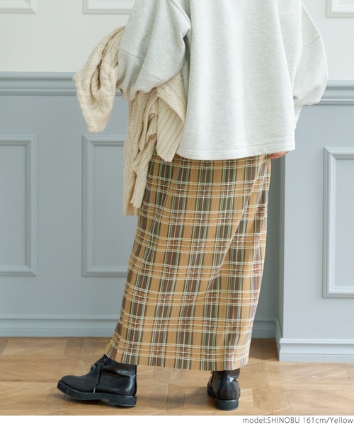 coca（coca）（コカ）の「＼＼新色登場／／チェック柄細プリーツスカート（スカート・レディース・ブラウン/イエロー/ブラック・ONE SIZE）」の6枚目の写真