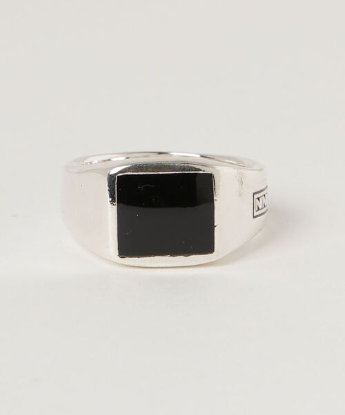 NUMBER (N)INE（ナンバーナイン）の「スクエアリング（リング・メンズ・シルバー×ブラック・17号/19号）」の3枚目の写真