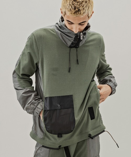 C DIEM（カルペディエム）の「mlt3588-SWITCHING HALF ZIP PULLOVER プルオーバー（ブルゾン・メンズ・カーキ/ブラック・M/L/S）」の9枚目の写真