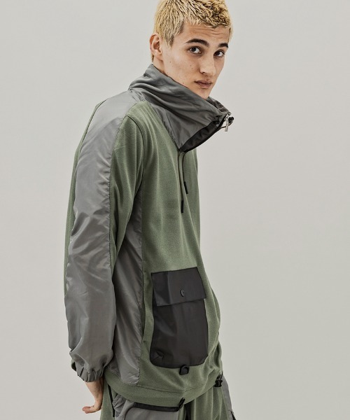 C DIEM（カルペディエム）の「mlt3588-SWITCHING HALF ZIP PULLOVER プルオーバー（ブルゾン・メンズ・カーキ/ブラック・M/L/S）」の3枚目の写真