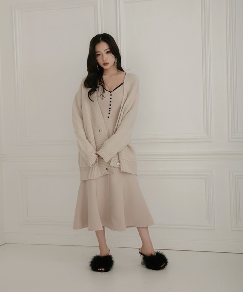 ANDGEEBEE（アンジービー）の「モヘヤタッチニットカーデ（カーディガン/ボレロ・レディース・ネイビー/アイボリー・MEDIUM）」の18枚目の写真