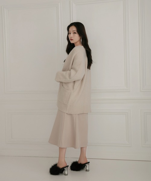 ANDGEEBEE（アンジービー）の「モヘヤタッチニットカーデ（カーディガン/ボレロ・レディース・ネイビー/アイボリー・MEDIUM）」の20枚目の写真