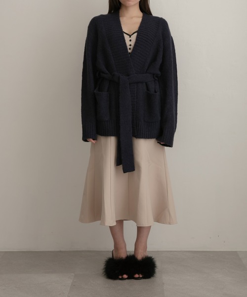 ANDGEEBEE（アンジービー）の「モヘヤタッチニットカーデ（カーディガン/ボレロ・レディース・ネイビー/アイボリー・MEDIUM）」の19枚目の写真