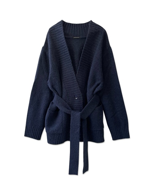 ANDGEEBEE（アンジービー）の「モヘヤタッチニットカーデ（カーディガン/ボレロ・レディース・ネイビー/アイボリー・MEDIUM）」の7枚目の写真