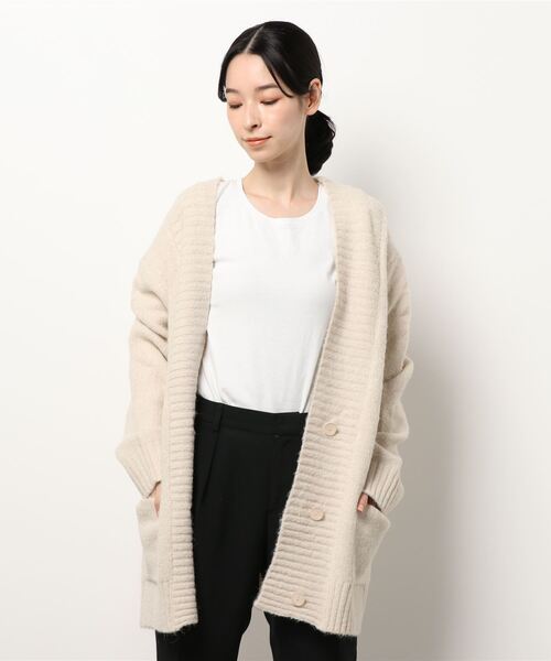 ANDGEEBEE（アンジービー）の「モヘヤタッチニットカーデ（カーディガン/ボレロ・レディース・ネイビー/アイボリー・MEDIUM）」の22枚目の写真