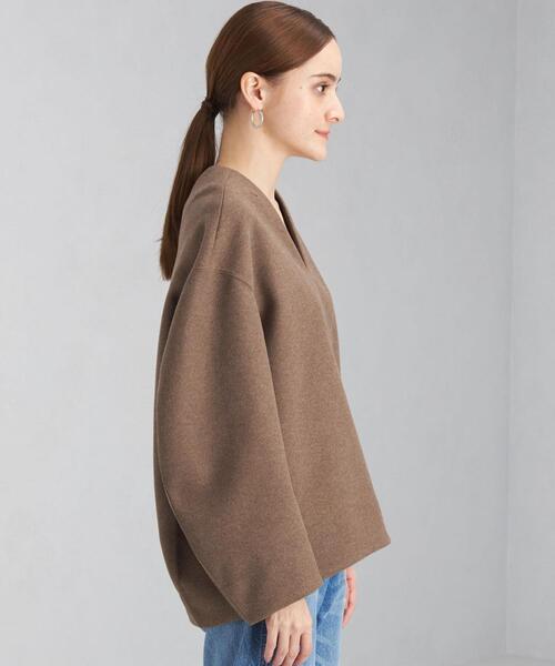 La porte de demain(ラポルトドゥドゥマン)の「<La porte de demain(ラポルト ドゥ ドゥマン)> Vネック プルオーバー ブラウス(シャツ/ブラウス・レディース・ブラウン/オフホワイト・FREE)」の10枚目の写真