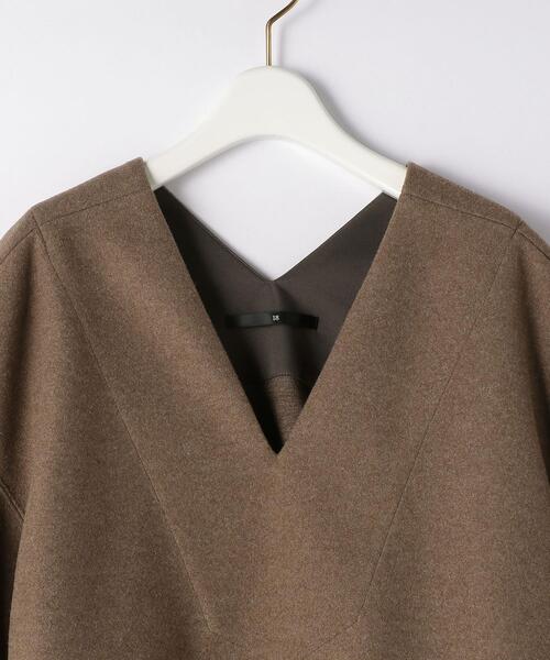 La porte de demain(ラポルトドゥドゥマン)の「<La porte de demain(ラポルト ドゥ ドゥマン)> Vネック プルオーバー ブラウス(シャツ/ブラウス・レディース・ブラウン/オフホワイト・FREE)」の15枚目の写真