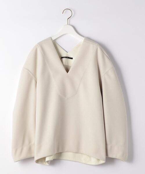 La porte de demain(ラポルトドゥドゥマン)の「<La porte de demain(ラポルト ドゥ ドゥマン)> Vネック プルオーバー ブラウス(シャツ/ブラウス・レディース・ブラウン/オフホワイト・FREE)」の12枚目の写真