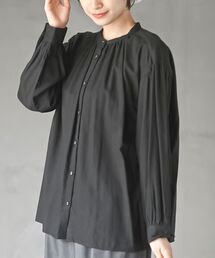 rps | ネル起毛バンドカラーギャザーブラウス(シャツ/ブラウス)