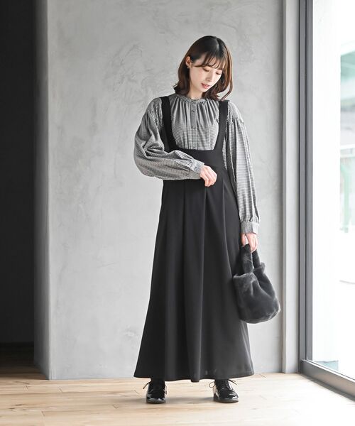 rps（アールピーエス）の「ネル起毛バンドカラーギャザーブラウス（シャツ/ブラウス・レディース・グレー/カーキ/ストライプ/アイボリー/ネイビー/ブラック/オフホワイト/ベージュ系その他/ブラック系その他2・M/フリー）」の11枚目の写真