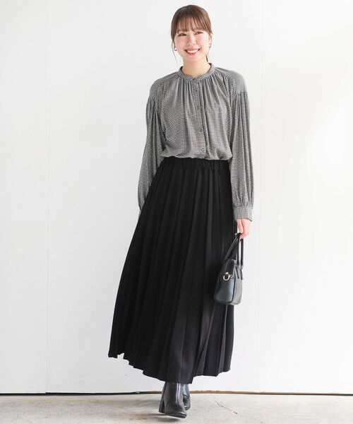 rps（アールピーエス）の「ネル起毛バンドカラーギャザーブラウス（シャツ/ブラウス・レディース・グレー/カーキ/ストライプ/アイボリー/ネイビー/ブラック/オフホワイト/ベージュ系その他/ブラック系その他2・M/フリー）」の20枚目の写真