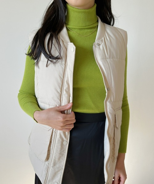 CLEA(クレア)の「【全7色/カラバリ豊富】デイリータートルネックリブニット(ニット/セーター・レディース・ホワイト/ブラック/ベージュ/ブラウン/アイボリー/ブルー/グリーン/イエロー/レッド/グレー・FREE)」の7枚目の写真