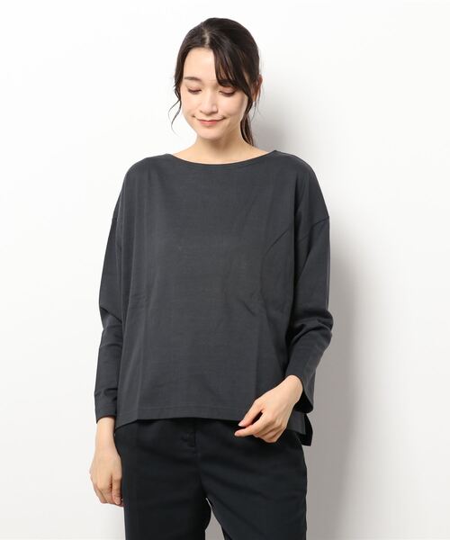 Samansa Mos2 blue（サマンサモスモスブルー）の「アソートバスクシャツ（Tシャツ/カットソー・レディース・カーキ/チャコール/ブラウン/ベージュ・ﾌﾘ-）」の2枚目の写真